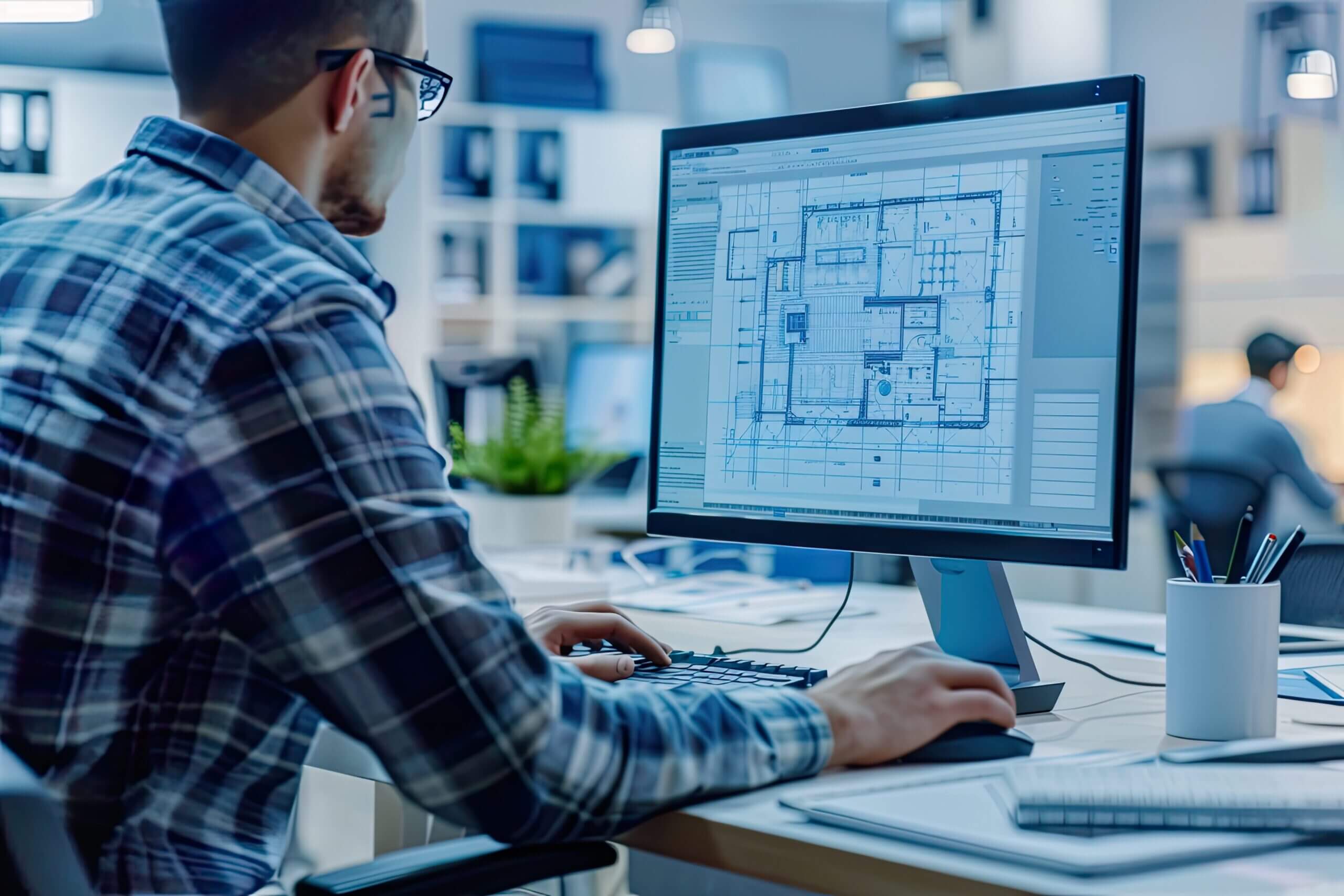 architect using autocad